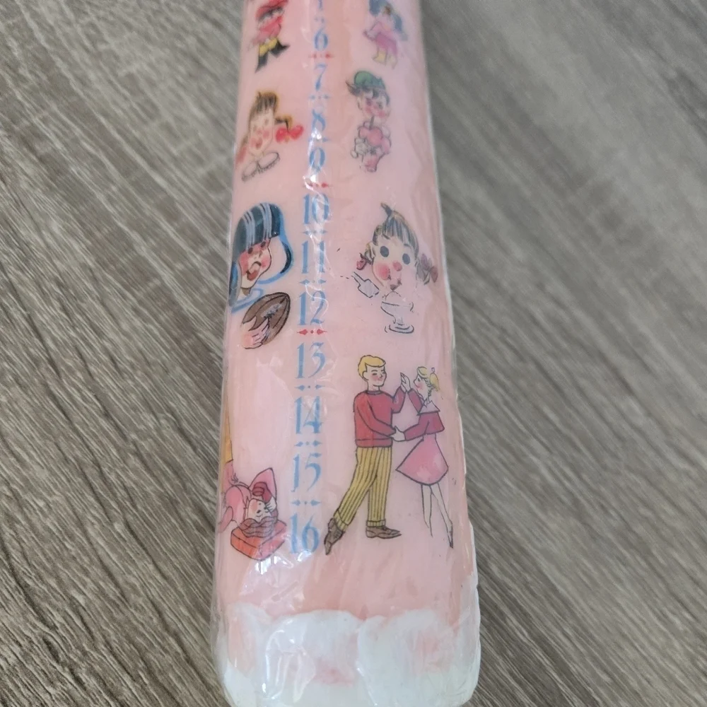 Happy Birthday Kids Pink Pillar Candle 1-16 Years Vintage